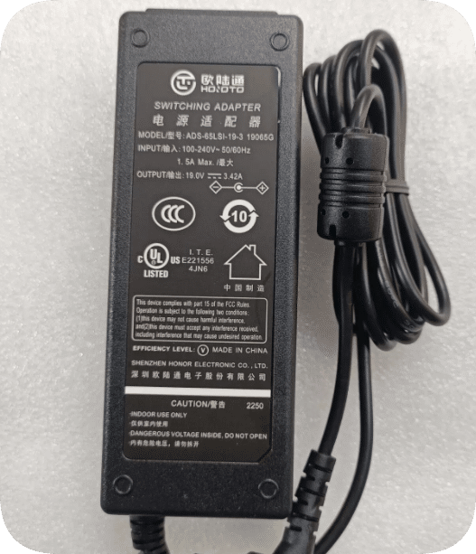*Brand NEW*HOIOTO L-Shaped Connector Huntkey 19V 3.42A Monitor Power Adapter ADS-65LSI-19-3 19065G Power Suppl
